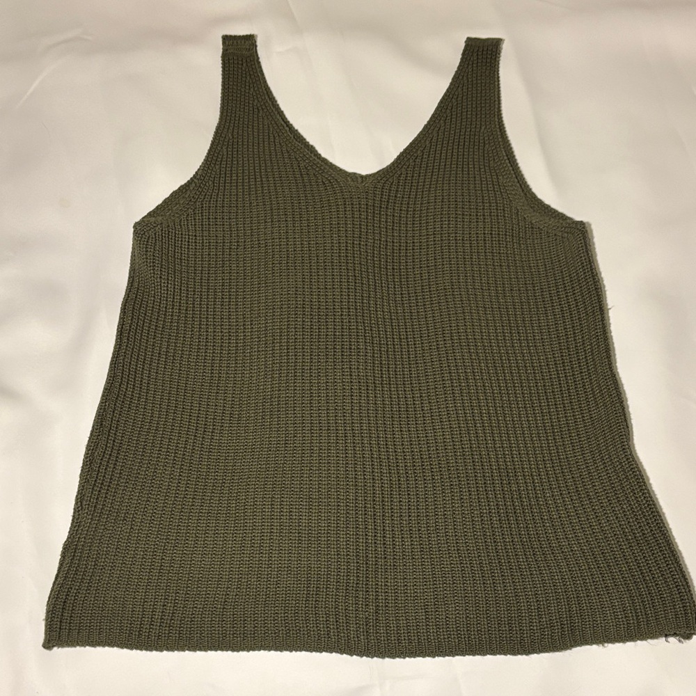 Source Unknown dark Green Khaki Knit Tank Top -91 sku